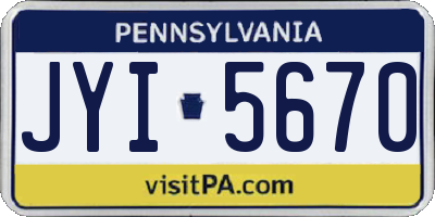 PA license plate JYI5670