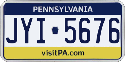 PA license plate JYI5676