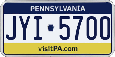 PA license plate JYI5700