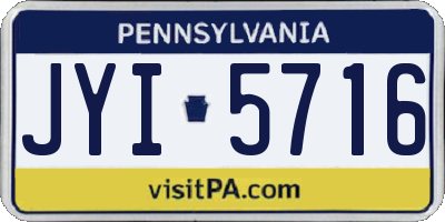 PA license plate JYI5716