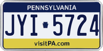 PA license plate JYI5724