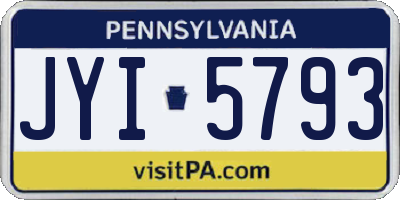 PA license plate JYI5793