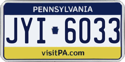 PA license plate JYI6033