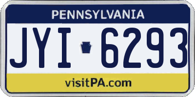 PA license plate JYI6293