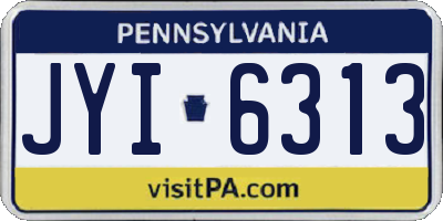 PA license plate JYI6313