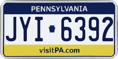 PA license plate JYI6392