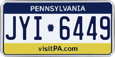 PA license plate JYI6449