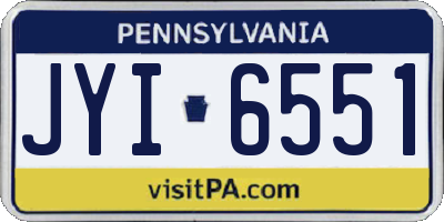 PA license plate JYI6551