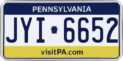 PA license plate JYI6652