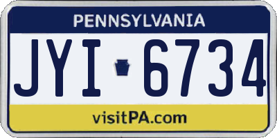 PA license plate JYI6734