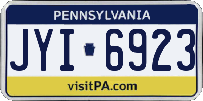 PA license plate JYI6923