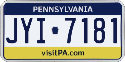 PA license plate JYI7181