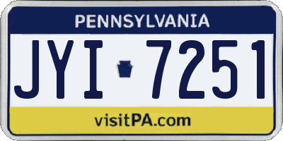 PA license plate JYI7251
