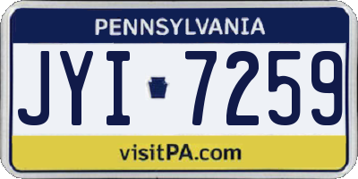 PA license plate JYI7259