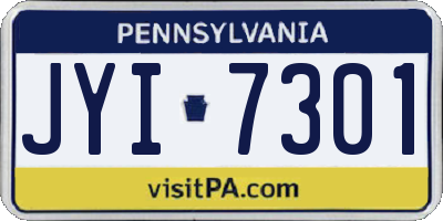 PA license plate JYI7301