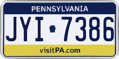 PA license plate JYI7386