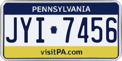 PA license plate JYI7456