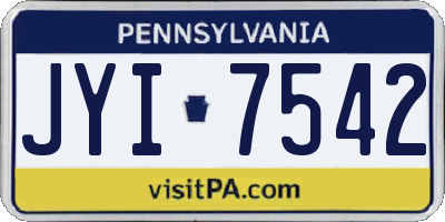 PA license plate JYI7542