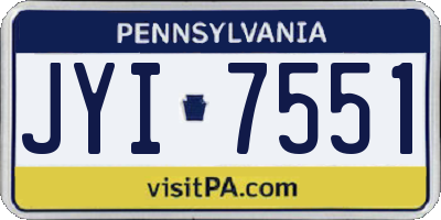 PA license plate JYI7551