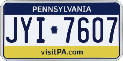 PA license plate JYI7607