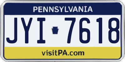 PA license plate JYI7618