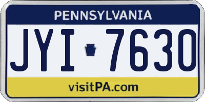 PA license plate JYI7630