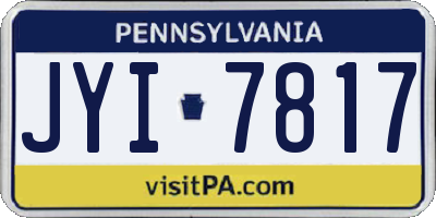 PA license plate JYI7817