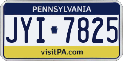 PA license plate JYI7825