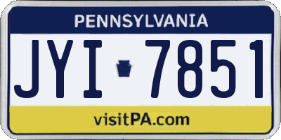 PA license plate JYI7851