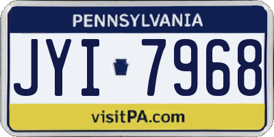 PA license plate JYI7968