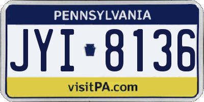 PA license plate JYI8136