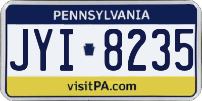 PA license plate JYI8235