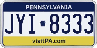 PA license plate JYI8333