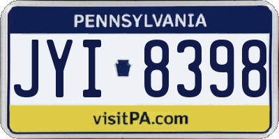 PA license plate JYI8398