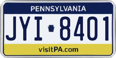 PA license plate JYI8401