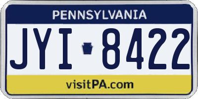 PA license plate JYI8422