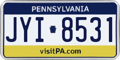 PA license plate JYI8531