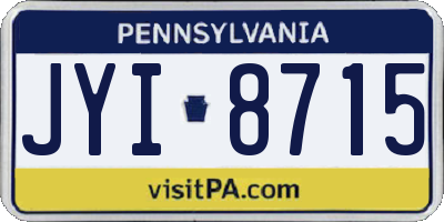 PA license plate JYI8715