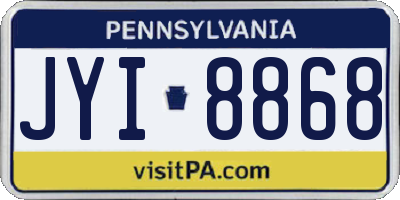 PA license plate JYI8868
