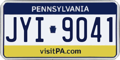 PA license plate JYI9041