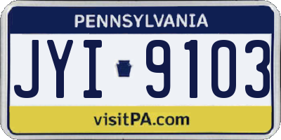 PA license plate JYI9103