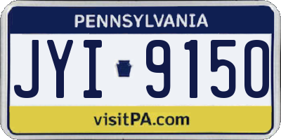 PA license plate JYI9150