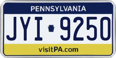 PA license plate JYI9250