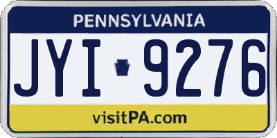 PA license plate JYI9276