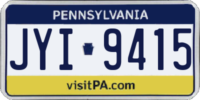 PA license plate JYI9415