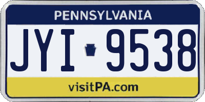 PA license plate JYI9538