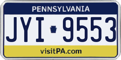 PA license plate JYI9553