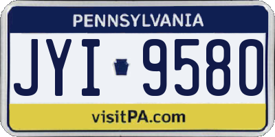 PA license plate JYI9580