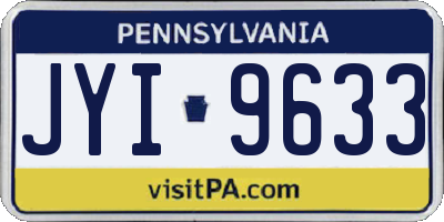 PA license plate JYI9633