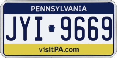 PA license plate JYI9669